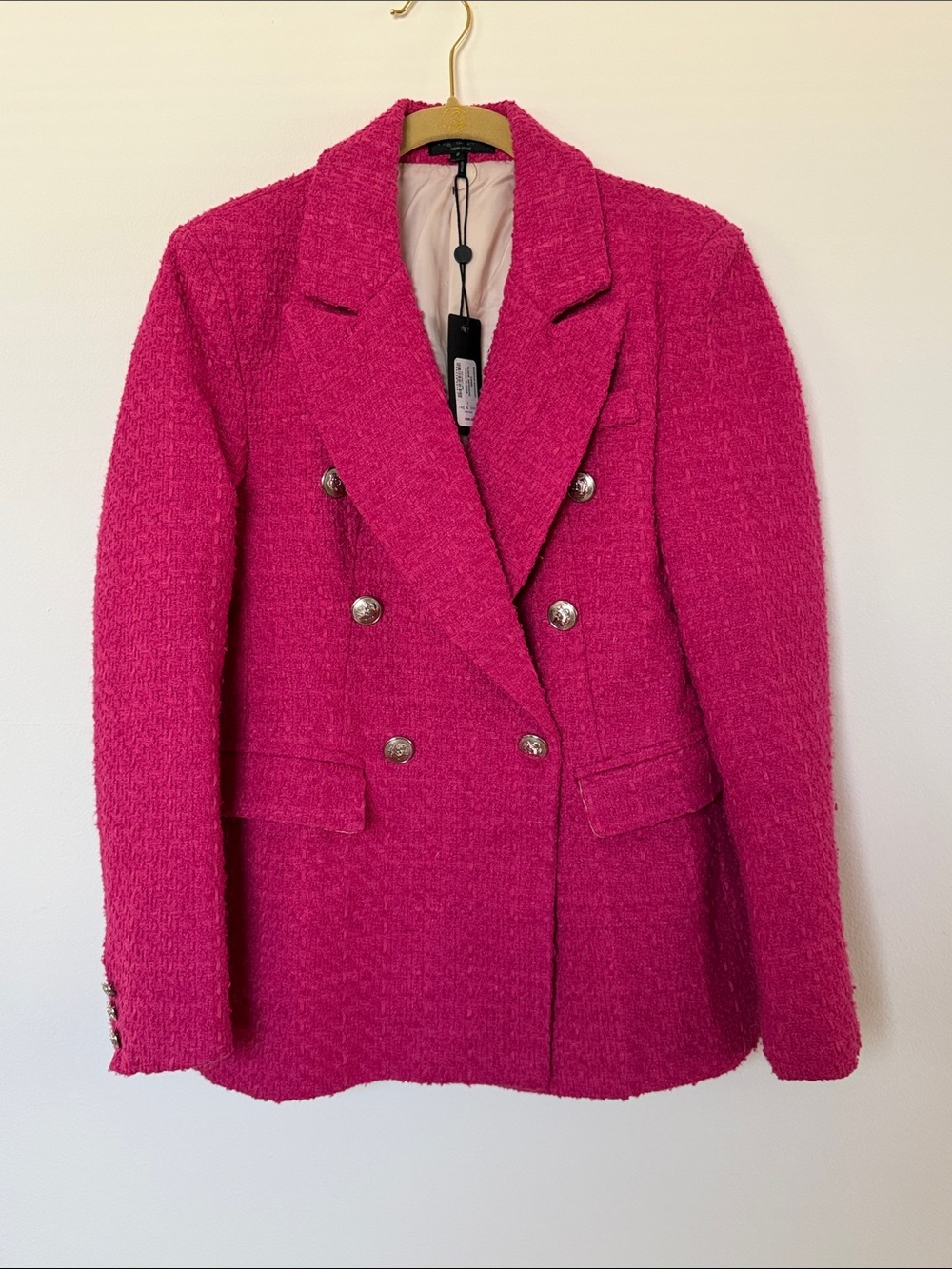 rag & bone Pink wool Double-Breasted Blazer Sz 2 NWT